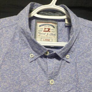 THREAD & CLOTH, large, button down short sleeve shirt with pocket, GUC